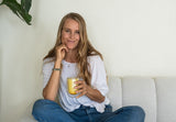 Colorful abundant healthy meal, Woman eating joyfully freely, Daily Greens morning shot, Brunch outing enjoying food, Beauty Berries smoothie morning