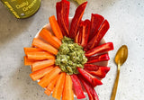 * healthy avocado dip recipe, avo dip with superfoods, greens dip snack idea, daily greens avocado dip, plant-based snack recipes