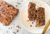 protein banana bread, healthy banana bread, gluten free banana bread, banana bread with oats, plant based banana bread, vanilla protein loaf, high protein banana recipe, oat almond banana bread