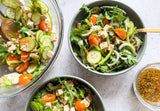 Greek salad with vegan feta, Plant-based Greek salad, Cyprus-inspired salad recipe, Mediterranean vegan salad, Healthy summer Greek salad