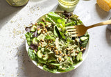 * sprout salad recipe, tahini dressing with greens, detox salad with sprouts, daily greens salad recipe, plant-based detox recipes