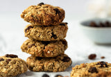 chocolate protein cookies, healthy cookie recipe, vegan protein dessert, oat protein cookies, banana protein cookies, happy cacao recipe, high protein snack, plant-based cookies, superplants vanilla protein, easy healthy baking